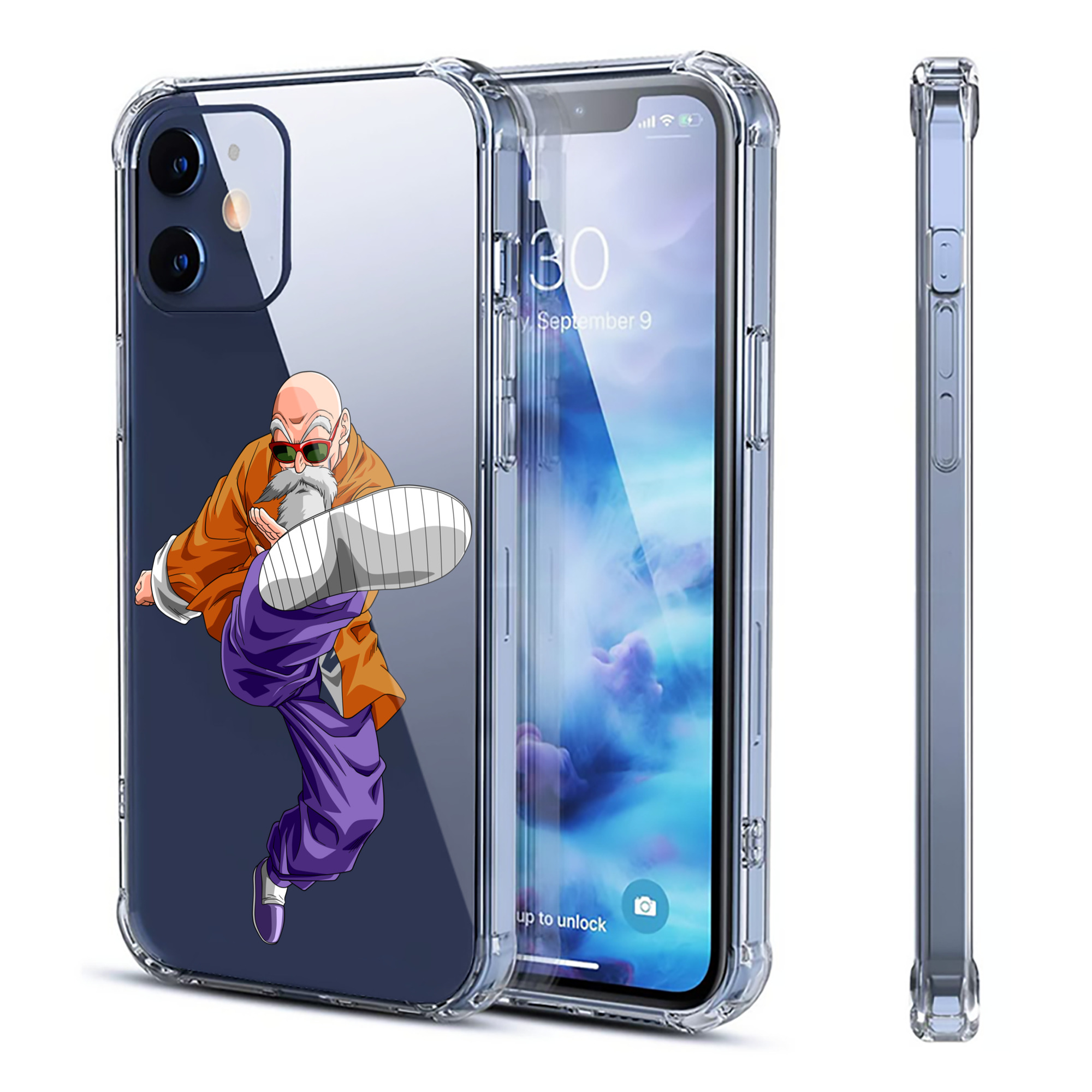 （画像用） ドラゴンボール 亀仙人（かめせんにん） DRAGON BALL Master Roshi Kame Sennin 【iPhone 12シリーズ対応】透明スマホケース（クリアソフトケース）